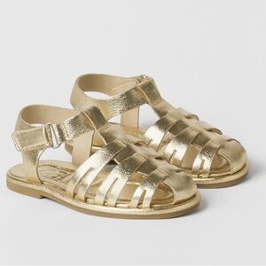 ZARA Gold Fisherman Sandal - Sz 25